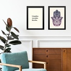 Kit 2 Quadros Lei Atração - Manifestação Sonhos 33x24cm Moldu