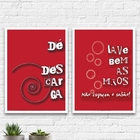 Kit 2 Quadros Lembretes Para Banheiro 33x24cm - Com Vidro Mol