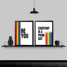 Kit 2 Quadros Lgbt Everyday Be You 33x24cm - Com Vidro Moldur