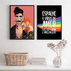 Kit 2 Quadros Lgbt Gays Espalhe O Vírus Do Amor 45x34cm - Com
