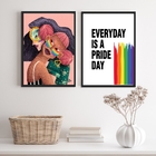 Kit 2 Quadros Lgbt Lésbicas Pride Day 33x24cm Moldura:madeira
