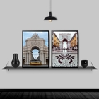 Kit 2 Quadros Lisboa Portugal 24x18cm - Com Vidro Moldura:mad