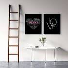 Kit 2 Quadros Mamãe Qualidades - Love 33x24cm - Com Vidro Mol