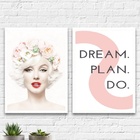 Kit 2 Quadros Marilyn Dream Plan Do 33x24cm Moldura:madeira P