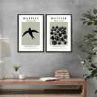 Kit 2 Quadros Matisse Andorinha E Coral 24x18cm - Com Vidro M