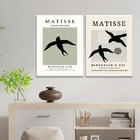 Kit 2 Quadros Matisse Andorinhas 24x18cm - Com Vidro Moldura