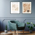 Kit 2 Quadros Matisse Botânica - Cores Neutras 24x18cm Moldur