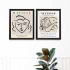 Kit 2 Quadros Matisse Monocromático - Mulheres 33x24cm - Com