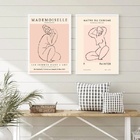 Kit 2 Quadros Matisse Mulheres Rosa 33x24cm Moldura Preta