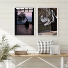 Kit 2 Quadros Meditação Fotografias Monge 24x18cm - Com Vidro