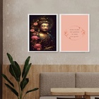 Kit 2 Quadros Meditação Hooponopono Buda 24x18cm - Com Vidro
