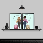 Kit 2 Quadros Melhores Amigas Viajantes 45x34cm - Com Vidro M