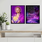 Kit 2 Quadros Mestre Saint Germain- Chama Violeta 45x34cm - C