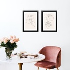 Kit 2 Quadros Minimalista Cozinha Café Bege 45x34cm - Com Vid