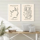 Kit 2 Quadros Minimalistas Bege - Matisse 24x18cm Moldura Bra