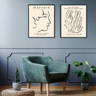 Kit 2 Quadros Minimalistas Bege - Matisse 33x24cm - Com Vidro