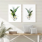 Kit 2 Quadros Minimalistas Botânica- Folhas 45x34cm - Com Vid