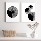 Kit 2 Quadros Minimalistas Círculos Efeito textura 24x18cm Mo