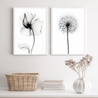 Kit 2 Quadros Minimalistas Modernos Fotos flores 33x24cm Mold