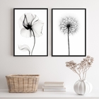 Kit 2 Quadros Minimalistas Modernos Fotos flores 45x34cm - Co