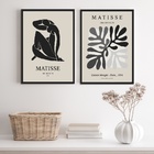 Kit 2 Quadros Minimalistas Preto E Cinza matisse 45x34cm - Co