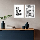 Kit 2 Quadros Minimalistas Rio De Janeiro - Caça Palavras 24x