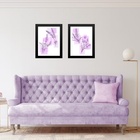 Kit 2 Quadros Modernos Arte Lavanda 33x24cm - Com Vidro Moldu