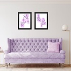 Kit 2 Quadros Modernos Arte Lavanda 45x34cm Moldura Preta