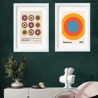 Kit 2 Quadros Modernos Bauhaus - 60x48cm Moldura:madeira Preta