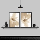Kit 2 Quadros Modernos Flores Brancas 33x24cm - Com Vidro Mol