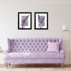 Kit 2 Quadros Modernos Lavanda - Planta 33x24cm Moldura Branca