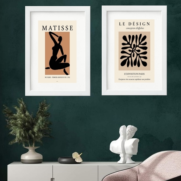 Kit 2 Quadros Modernos Matisse - 60x48cm Moldura:madeira Bran