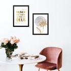 Kit 2 Quadros Modernos Nunca Foi Sorte 33x24cm - Com Vidro Mo