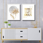 Kit 2 Quadros Modernos Nunca Foi Sorte 33x24cm - Com Vidro Mo