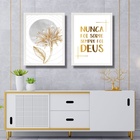 Kit 2 Quadros Modernos Nunca Foi Sorte 45x34cm - Com Vidro Mo