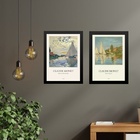 Kit 2 Quadros Monet - Regatas 33x24cm Moldura:madeira Branca