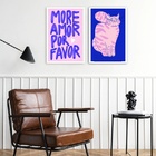 Kit 2 Quadros More Amor - Gato 24x18cm Moldura Branca