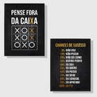 Kit 2 Quadros Motivacionais Chances De Sucesso 24x18cm - Com