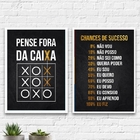 Kit 2 Quadros Motivacionais Chances De Sucesso 45x34cm Moldur