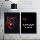 Kit 2 Quadros Motivacionais Esforço E Resultado Lobo 24x18cm