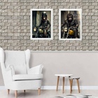 Kit 2 Quadros Motos - Feras Motociclistas 24x18cm - Com Vidro