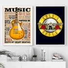 Kit 2 Quadros Music Life - Guns 'n' Roses 33x24cm Moldura:mad