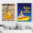 Kit 2 Quadros Music Life - Yellow Submarine 24x18cm Moldura:m