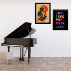 Kit 2 Quadros Música - Music Vibes 33x24cm - Com Vidro Moldur