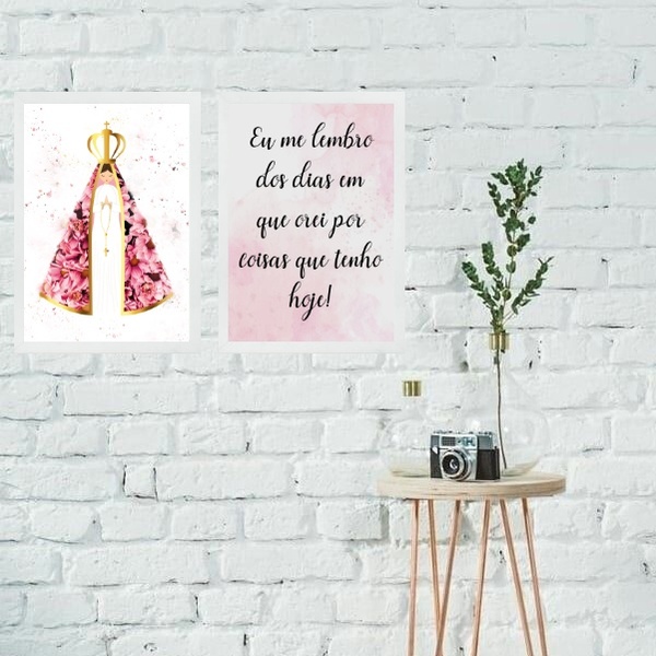 Kit 2 Quadros Nossa Senhora Dias Que Orei 24x18cm - Com Vidro