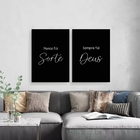 Kit 2 Quadros Nunca Foi Sorte Foi Deus 24x18cm - Com Vidro Mo