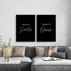 Kit 2 Quadros Nunca Foi Sorte Foi Deus 45x34cm - Com Vidro Mo