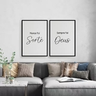 Kit 2 Quadros Nunca Foi Sorte Sempre Foi Deus 45x34cm - Com V
