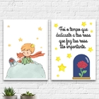 Kit 2 Quadros O Pequeno Príncipe E A Rosa 24x18cm - Com Vidro