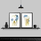 Kit 2 Quadros Odontologia Dentes Floral 45x34cm Moldura:madei